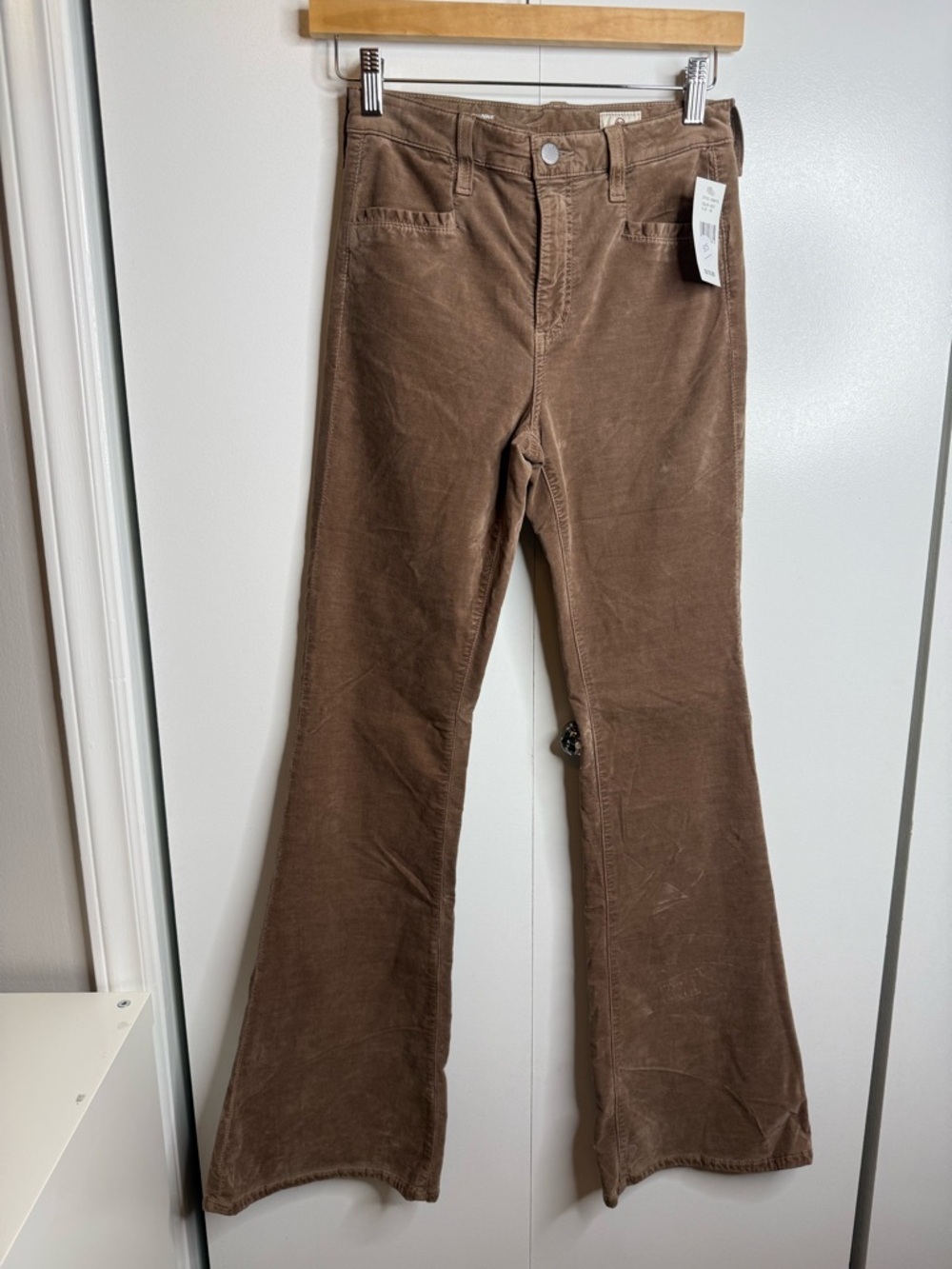 Adriano Goldschmeid AG Brown Corduroy Flared Pants Tailored Quinne 26 NWT $216